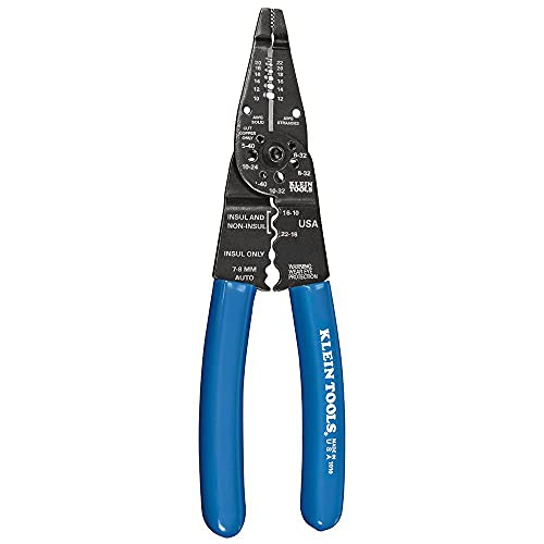 Klein Tools 1010 Multi Tool Long Nose Wire Cutter, Wire Crimper, Stripper and Bolt Cutter Multi-Purpose Electrician Tool, 8-Inch Long
