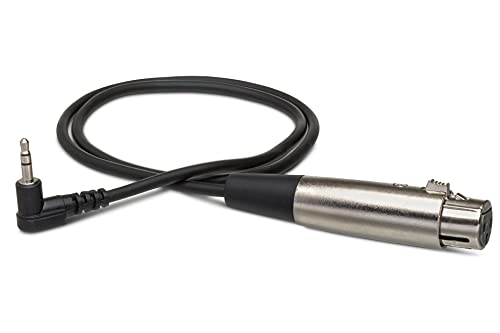 Hosa XVS-101F XLR3F to Right Angle 3.5 mm TRS Microphone Cable, 1 Foot