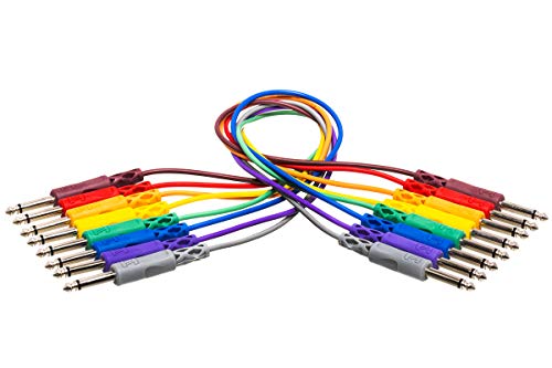 Hosa CPP-830 1/4″ TS to Same Unbalanced Patch Cables, 1 Foot