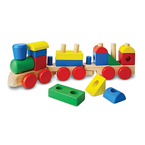 Melissa & Doug Stacking Train – Classic Wooden Toddler Toy (18 pcs) – Wooden Train Set, Wooden Sorting & Stacking Toys For Toddlers Ages 2+