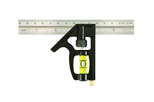 Johnson Level & Tool 406EM Professional Inch/Metric Combination Square, 6″, Silver, 1 Square
