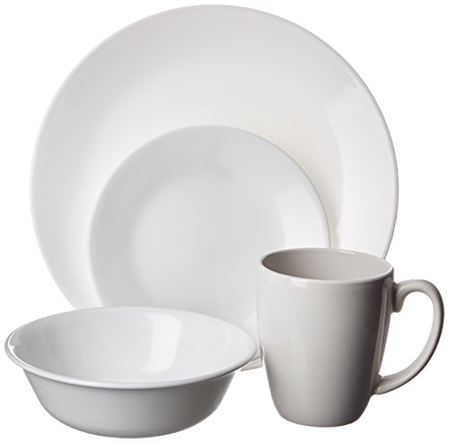 Corelle Livingware 16-Piece Dinnerware Set, Winter Frost White , Service for 4 [DISCONTINUED] (1092896)