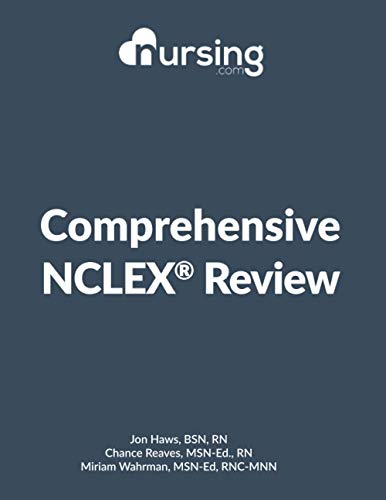 NURSING.com Comprehensive NCLEX Book [458 Pages] (2020, review for nursing students, full-color, content + practice questions + answers + cheat sheets)