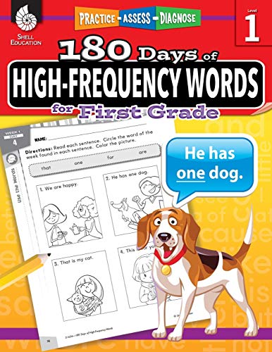 180 Days of High-Frequency Words for First Grade – Learn to Read First Grade Workbook – Improves Sight Words Recognition and Reading Comprehension for Grade 1, Ages 5 to 7 (180 Days of Practice)