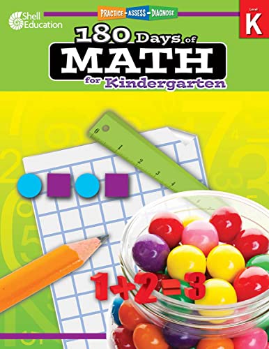 180 Days of Math: Grade K – Daily Math Practice Workbook for Classroom and Home, Cool and Fun Math, Kindergarten Elementary School Level Activities Created by Teachers to Master Challenging Concepts