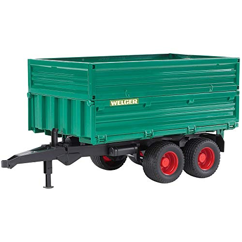 Bruder Toys – Agriculture Realistic Tandemaxle Tipping Trailer with Removeable Top and Compatible with Some Bruder Tractors – Ages 3+
