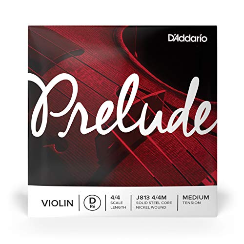 D’Addario J813 4/4M Prelude Silk & Steel Violin Single D String, Medium