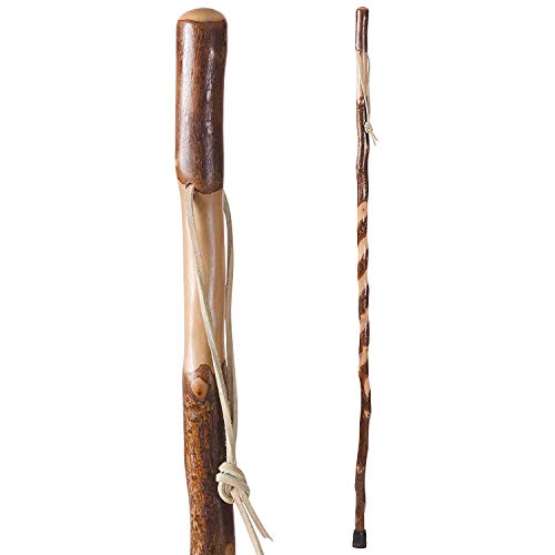Hiking Walking Trekking Stick – Handcrafted Wooden Walking & Hiking Stick – Made in the USA by Brazos – Twisted Sweet Gum – 58 inches