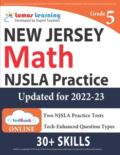New Jersey Student Learning Assessments (NJSLA) Test Practice: 5th Grade Math Practice Workbook and Full-length Online Assessments: New Jersey Test Study Guide (NJSLA by Lumos Learning)