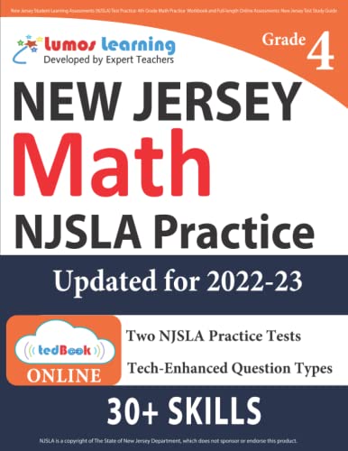 New Jersey Student Learning Assessments (NJSLA) Test Practice: 4th Grade Math Practice Workbook and Full-length Online Assessments: New Jersey Test Study Guide (NJSLA by Lumos Learning)