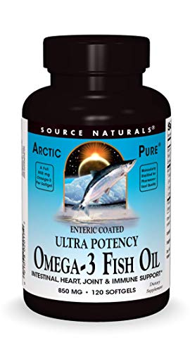 Source Naturals ArcticPure Enteric-Coated Ultra-Potency 850 mg Omega-3 Fish Oil – 120 Softgels
