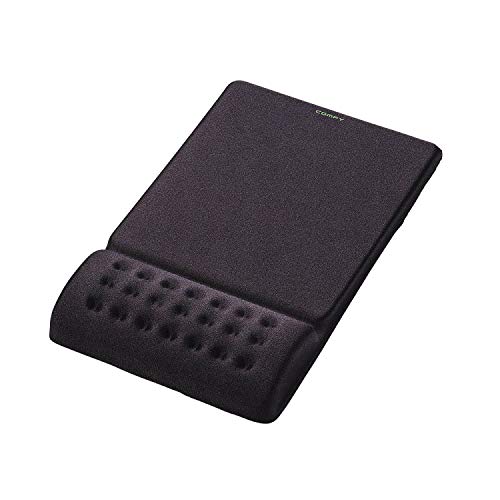 ELECOM Mouse Pad with Wrist Rest”Comfy” Stable Control/Ergonomic Design/Reduce Wrist Fatigue/Memory Foam Black MP-095BK