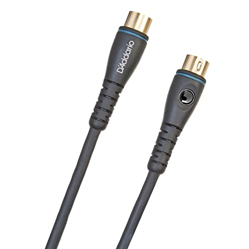 D’Addario Accessories Midi Cable – Shielded for Noise Reduction – Great for Phantom Power – Gold Plated Plug – 20 Feet/7.62 Meters – 1 Pack