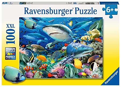 Ravensburger Shark Reef 100 Piece XXL Jigsaw Puzzle for Kids – 10951 – Every Piece is Unique, Pieces Fit Together Perfectly | The Storepaperoomates Retail Market - Fast Affordable Shopping