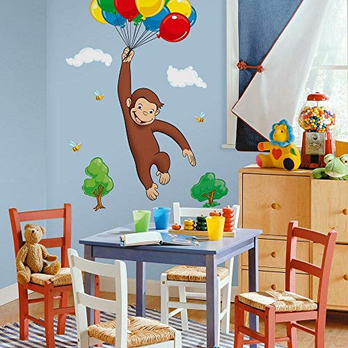 Curious George Peel and Stick Giant Wall Decal by RoomMates, RMK1082GM
