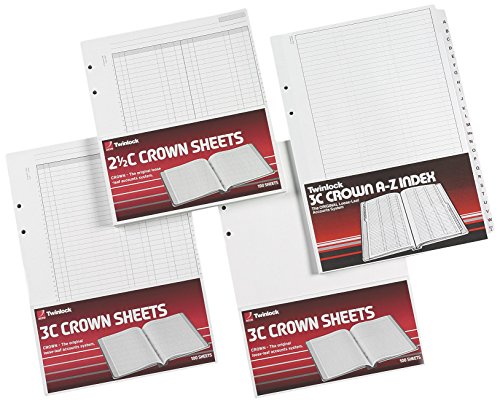 Rexel Twinlock Crown 3C Refill Sheets Double Ledger (Pack of 100 Sheets)
