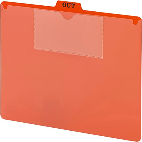 Smead Poly Out Guide Two-Pocket Style, 1/5-Cut Tab Center Position, Guide Height, Letter Size, Red, 50 per Box (51920)