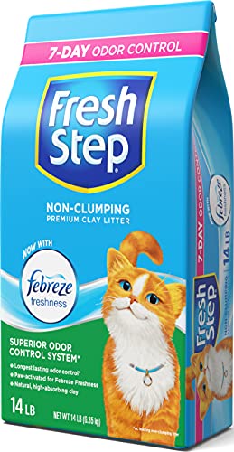 Fresh Step Non-Clumping Premium Cat Litter with Febreze Freshness, Scented, Multi, 224 Ounce (Package May Vary)