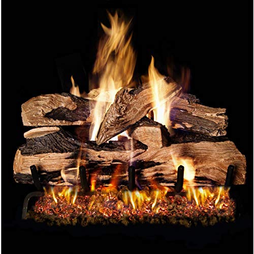 Peterson Real Fyre 24-inch Split Oak Designer Plus Log Set With Vented Natural Gas G45 Burner – Match Light