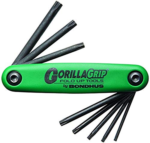 Bondhus 12638 GorillaGrip Set of 8 Tamper Resistant Star Fold-up Keys, sizes TR9-TR40 | The Storepaperoomates Retail Market - Fast Affordable Shopping