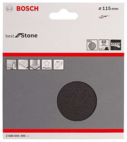 Bosch 2608605496 K60″F355″ Sanding Sheet-Set for Stone, 0 V, Black, 115 mm, Set of 10 Piece | The Storepaperoomates Retail Market - Fast Affordable Shopping