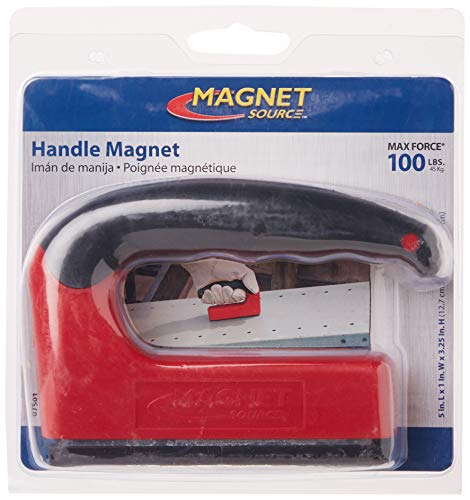 Master Magnetics Strong Magnet | Powerful Magnet with Ergonomic Handle | 100 lb Pull Force | 07501 , Red