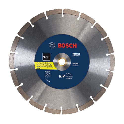 BOSCH DB1041C 10 In. Premium Segmented Rim Diamond Blade for Universal Rough Cuts, Gray