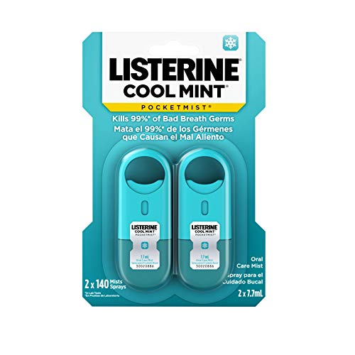 Listerine Pocketmist Cool Mint Oral Care Mist to Get Rid of Bad Breath, 2 Pack