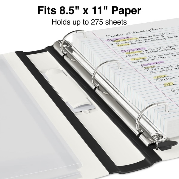 1″ STAPLES Better View Binder with D-Rings, White