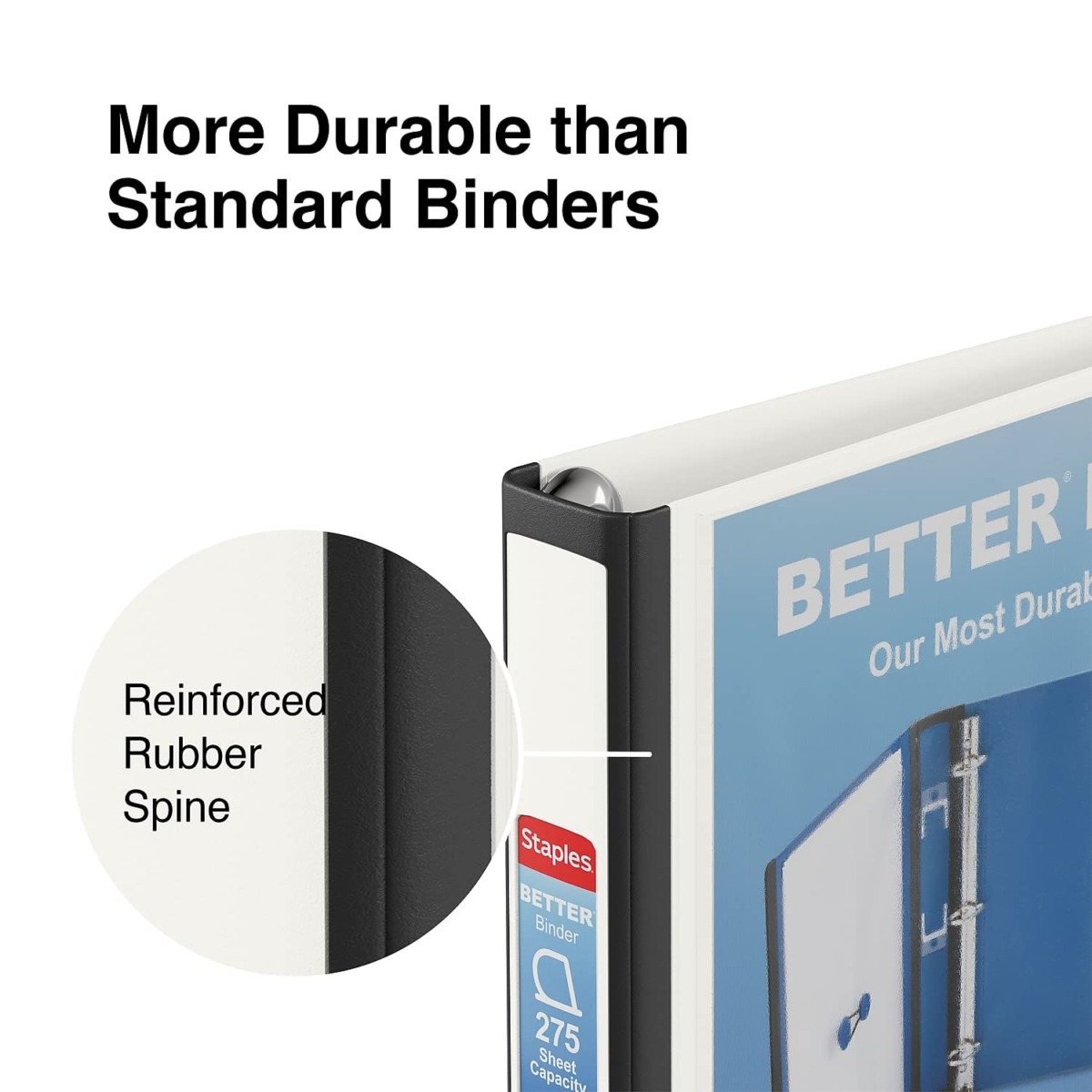 1″ STAPLES Better View Binder with D-Rings, White | The Storepaperoomates Retail Market - Fast Affordable Shopping
