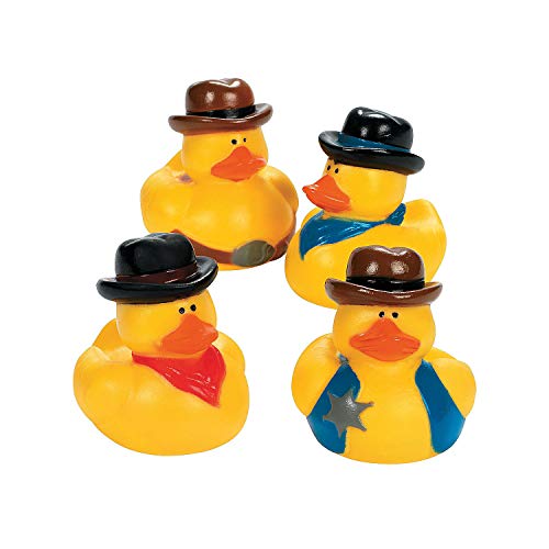 Cowboy Rubber Duckies – Set of 12 – Western Party Toys