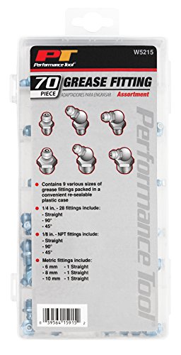 Performance Tool W5215 Performance Tool SAE/MET Grease Fitting Assortment – 70 Piece