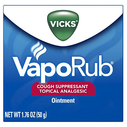 Vicks VapoRub Cough Suppressant Chest and Throat Topical Analgesic Ointment, 1.76 Ounce
