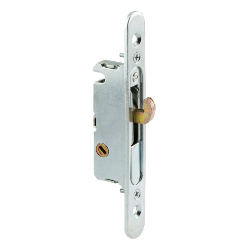 Prime-Line E 2164 Mortise Lock, 4-5/8 inch, Steel, 45 Degree Keyway, Round Faceplate, Spring-Loaded, Metallic