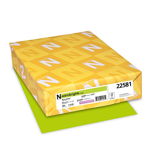 Neenah Astrobrights Premium Color Paper, 24 lb, 8.5 x 11 Inches, 500 Sheets, Terra Green (22581)