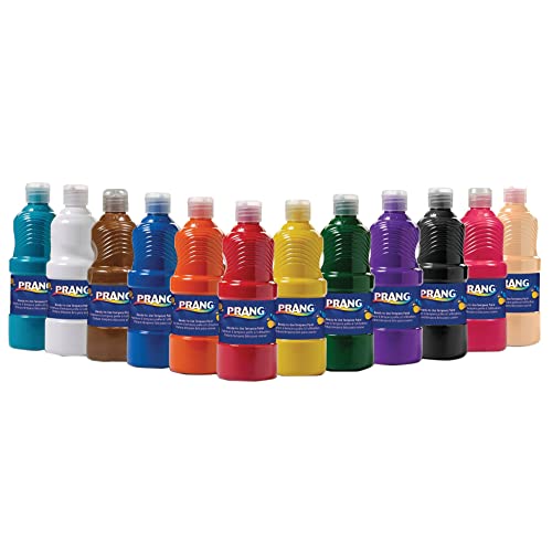 Prang® Ready-To-Use Tempera Paint, 16 Oz., Assorted Colors, Pack Of 12