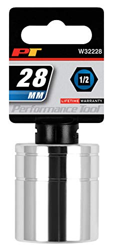 Performance Tool W32228 1/2 Dr 28mm 6Point Socket, 1 Pack