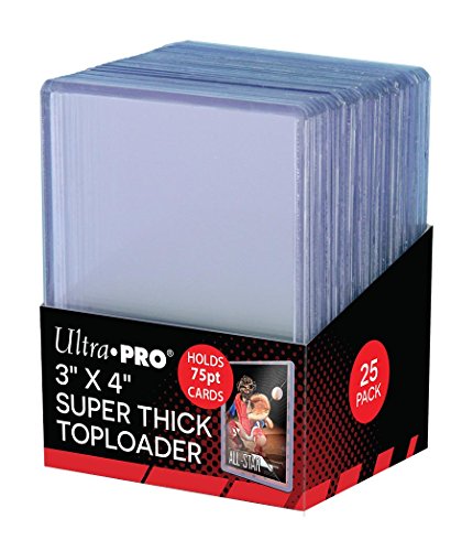 Ultra Pro 3 x 4 Super Thick Baseball Card Toploaders, Holds 75pt Cards (Pack of 25)
