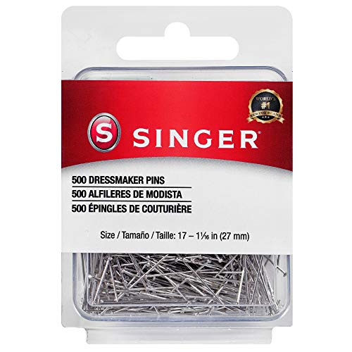 SINGER 00349 Dressmaker Pins, Size 17, 500-Count