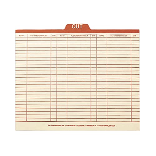 Smead Out Guide Printed Forma Style, 1/5-Cut Tab Center Position, Guide Height, Letter Size, Manila, 100 per Box (51910)