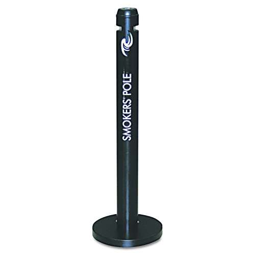 Rubbermaid Commercial Products Metal Smoker’s Pole, Round, Steel Black, for Cigarette Disposal 41″ x 12-3/4″