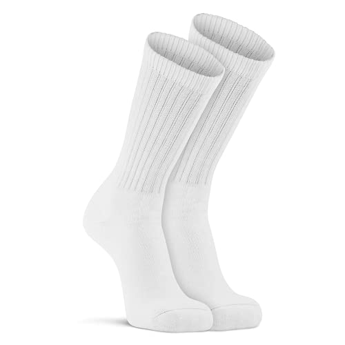 FoxRiver Standard Wick Dry Medium-Weight Sport Crew Socks, White, Large