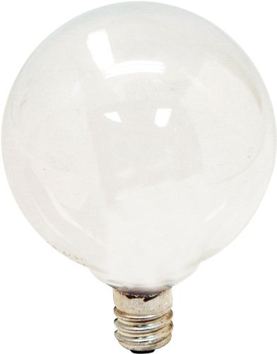 GE Soft White 44723 60-Watt, 530-Lumen G16.5 Light Bulb with Candelabra Base, 2-Pack