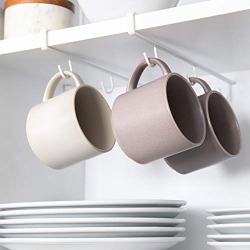 Better Houseware Alloy Steel Undershelf Cup & Mug Hooks-Set of 2, standard, White