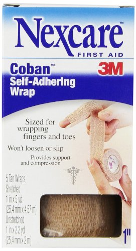 Nexcare Coban Self-Adherent Wrap, Tan, 1″ X 5 Yd