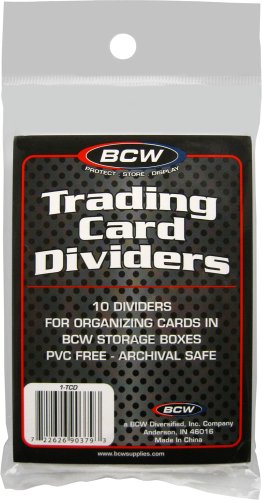 BCW Trading Card Dividers, Clear, 2 11/16 X 3 13/16