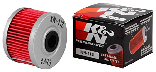 K&N Motorcycle Oil Filter: High Performance, Premium, Designed to be used with Synthetic or Conventional Oils: Fits Select Honda, Kawasaki Motorcycle Models, KN-112