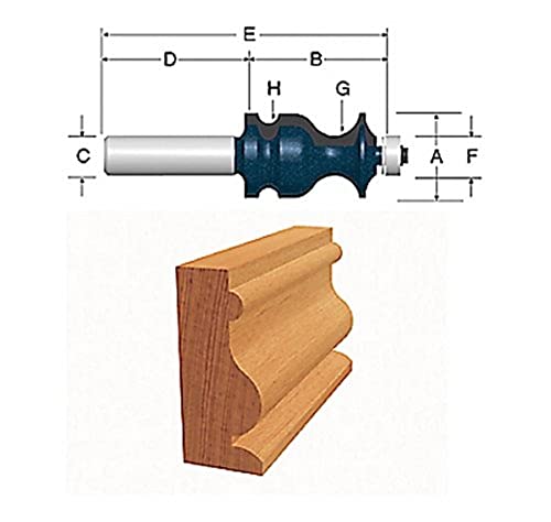 BOSCH 84621MC 1 In. Ogee and Bead Fillet Router Bit