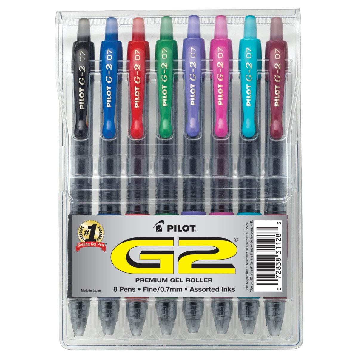 PILOT G2 Premium Refillable and Retractable Rolling Ball Gel Pens, Fine Point, Assorted Color Inks, 8-Pack Pouch (31128) | The Storepaperoomates Retail Market - Fast Affordable Shopping