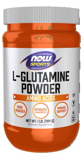 NOW Sports Nutrition, L-Glutamine Pure Powder, Nitrogen Transporter*, Amino Acid, 1-Pound